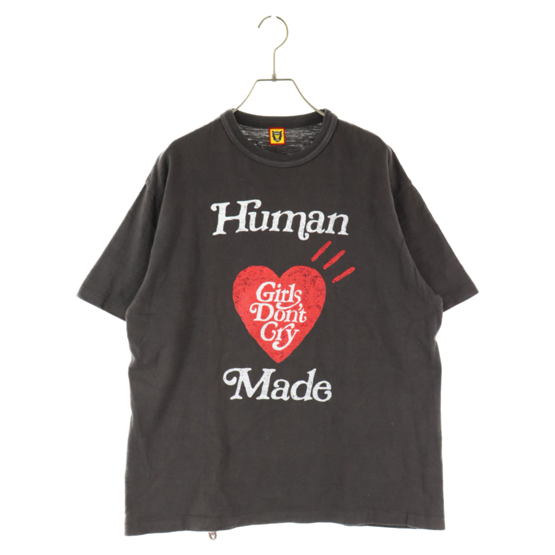 HUMAN MADE ヒューマンメイド ×Girls Don't Cry ガールズドントクライ フロントロゴプリントクルーネック半袖Tシャツ ブラック