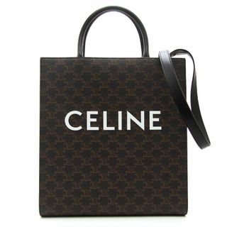 美品 セリーヌ トートバッグ TRIOMPHE トリオンフ ミディアム バーティカル カバ 194432 ブラック CELINE ブランドバッグ 2way バック A4対応