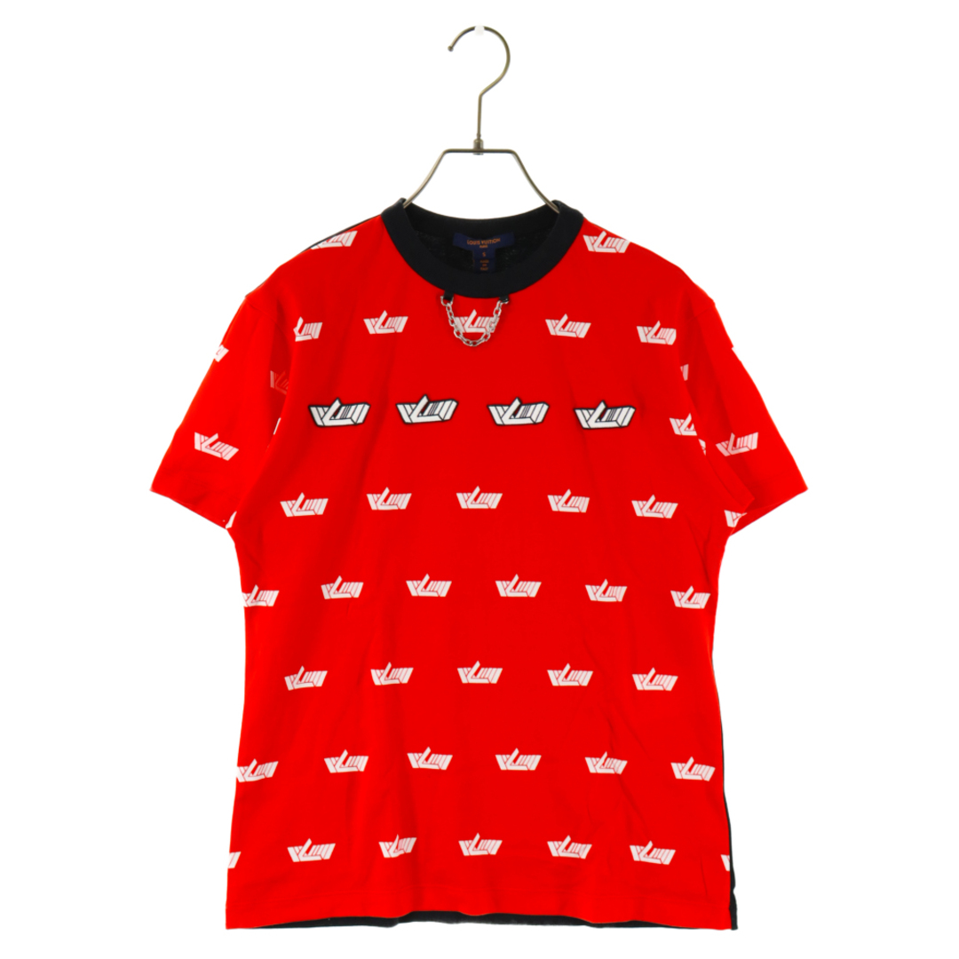 LOUIS VUITTON ルイヴィトン 22SS ロゴ総柄 チェーン付Tシャツ レッド/ブラック RM221W HG5 FMTS01のサムネイル