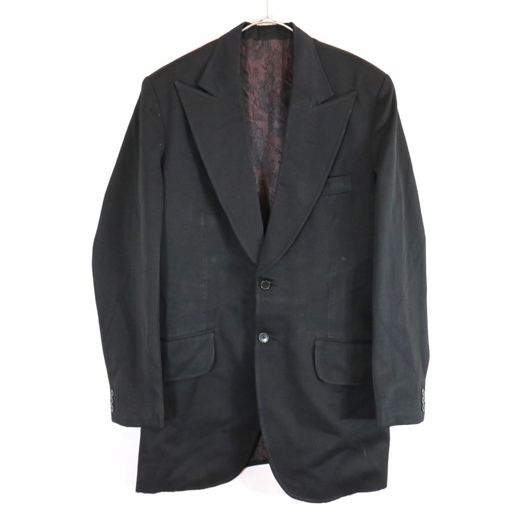 SALE/ PRINCE シングルテーラードジャケット フォーマル 裏地花柄刺繍 ブラック (メンズ Sサイズ相当)   N9044