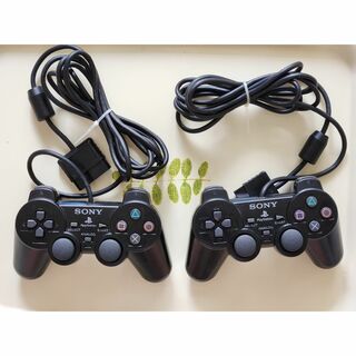 プレイステーション2(PlayStation2)のPS2コントローラー 純正品 ブラック　２個セット(家庭用ゲーム機本体)