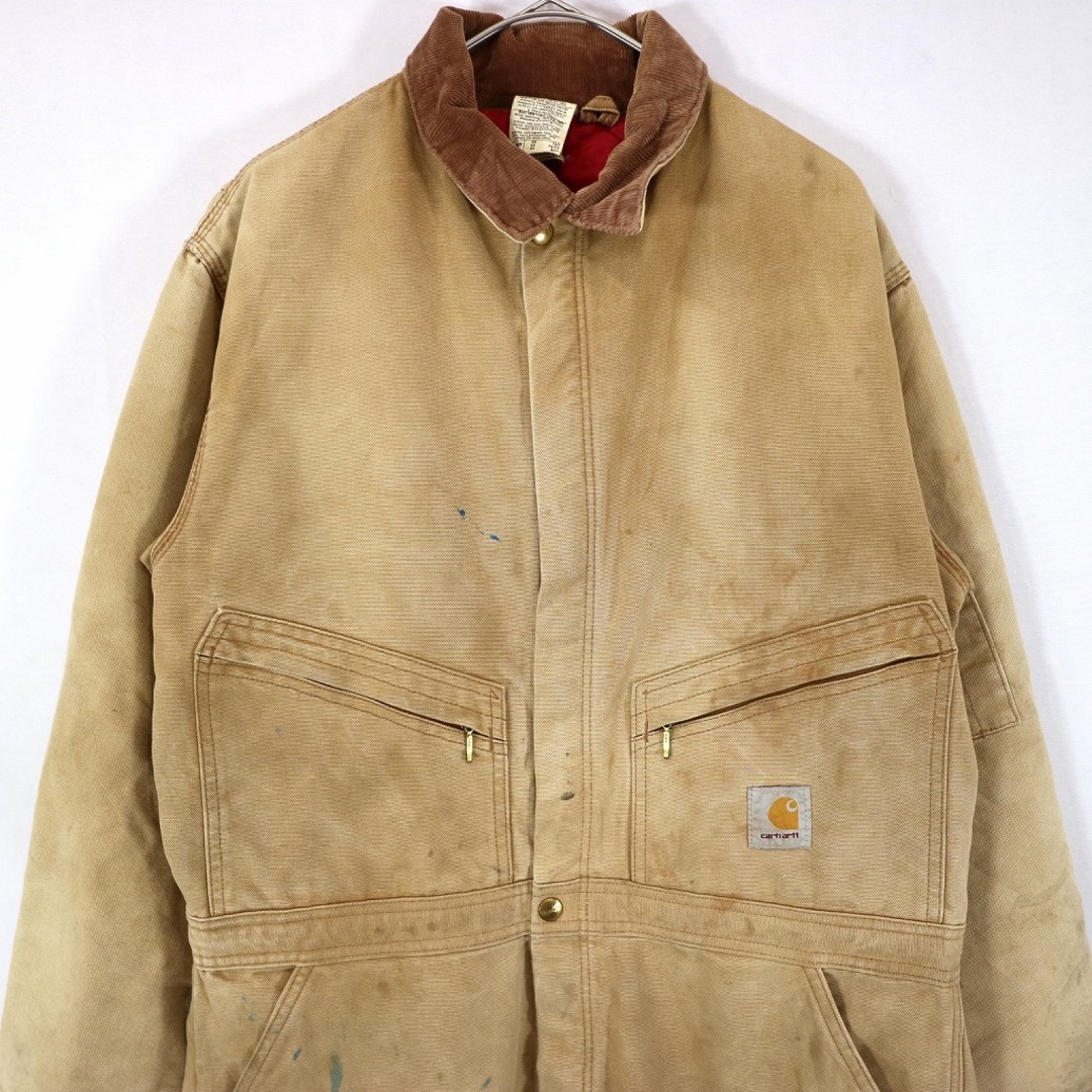 90年代 USA製 Carhartt カーハート オールインワン ワーク ダック地 ベージュ (メンズ 44)   N9102 7