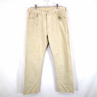 リーバイス(Levi's)のSALE/ 90年代 USA製 Levi's リーバイス 501 ストレート デニムパンツ アメカジ ベージュ (メンズ 36×36) 中古 古着 N9163(ジャージ)