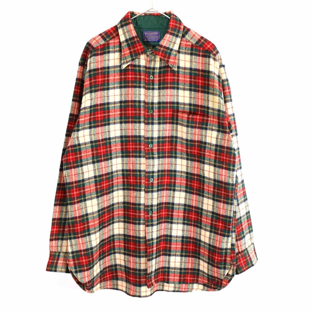 SALE/ 70年代 USA製 PENDLETON ペンドルトン ウール 長袖シャツ アメカジ タータンチェック マルチカラー (メンズ XL)   N9202