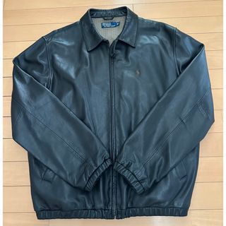 ポロラルフローレン(POLO RALPH LAUREN)の【極美品】POLO RALPH LAUREN レザー（羊革）ジャケット LL 黒(レザージャケット)