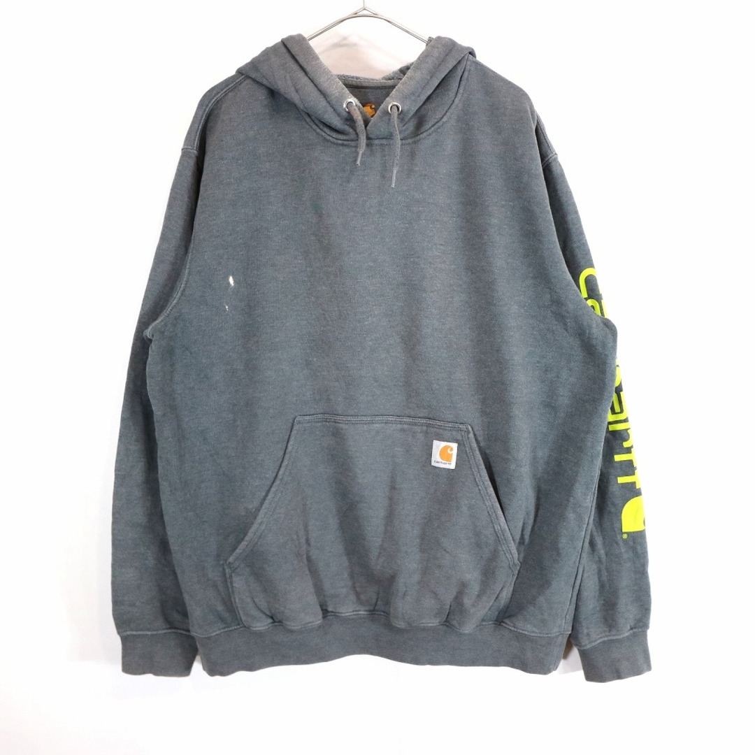 SALE/ Carhartt カーハート 袖ロゴプリント パーカー ワンポイントロゴ グレー (メンズ L) 中古 古着 N9160 | フリマアプリ  ラクマ