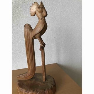 ニワトリの木彫り　オナガドリ(彫刻/オブジェ)