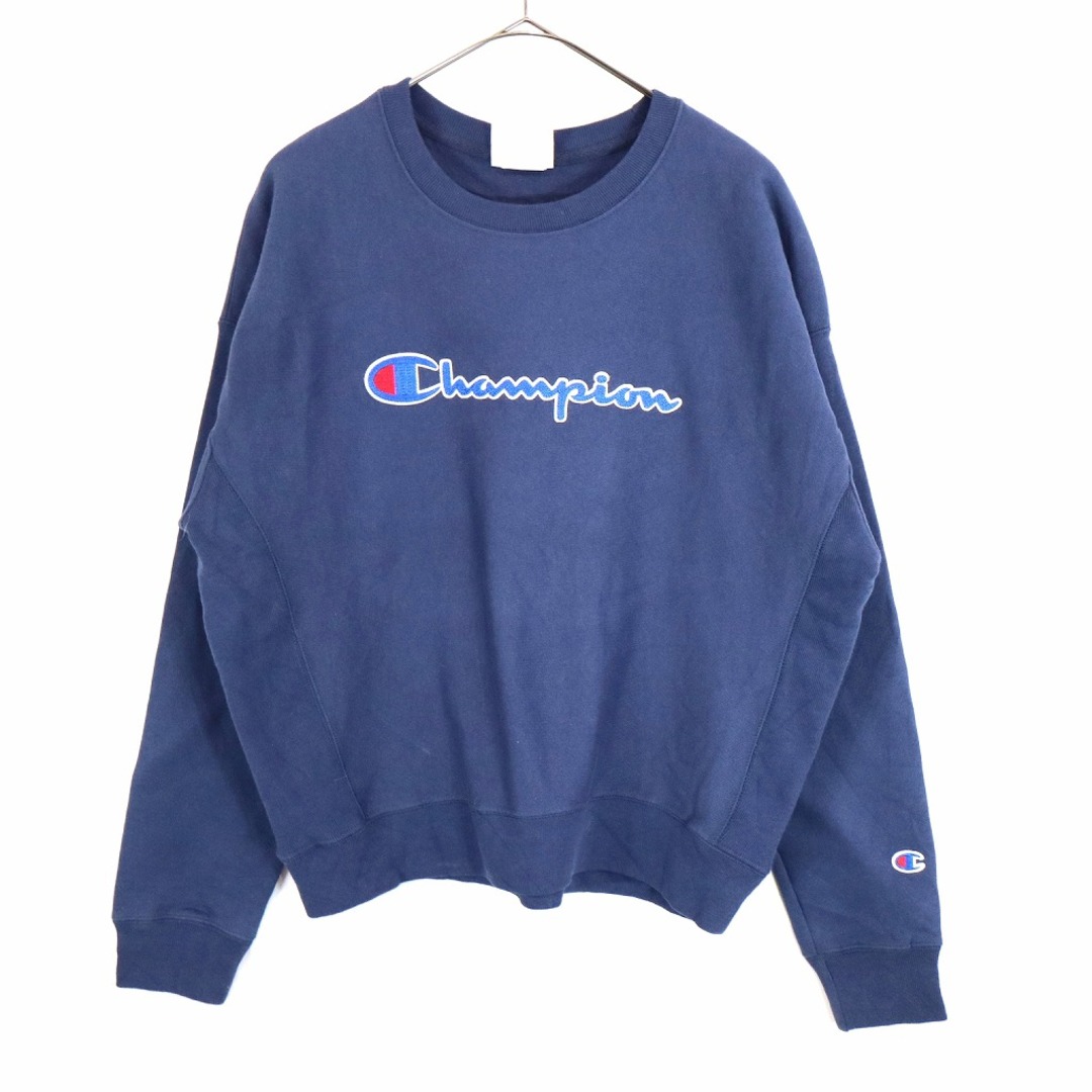 SALE/ Champion チャンピオン リバースウィーブ クルーネックスウェット 防寒  アメカジ ネイビー (メンズ L)   N9257