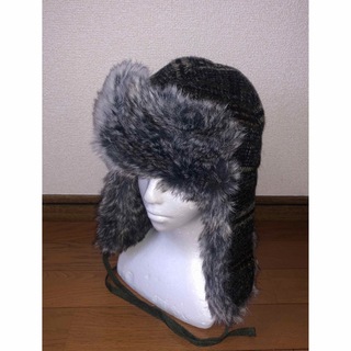 カンゴール(KANGOL)のM 美品 KANGOL トラッパーキャップ ロシア帽 ファー ダークフランネル(ハット)