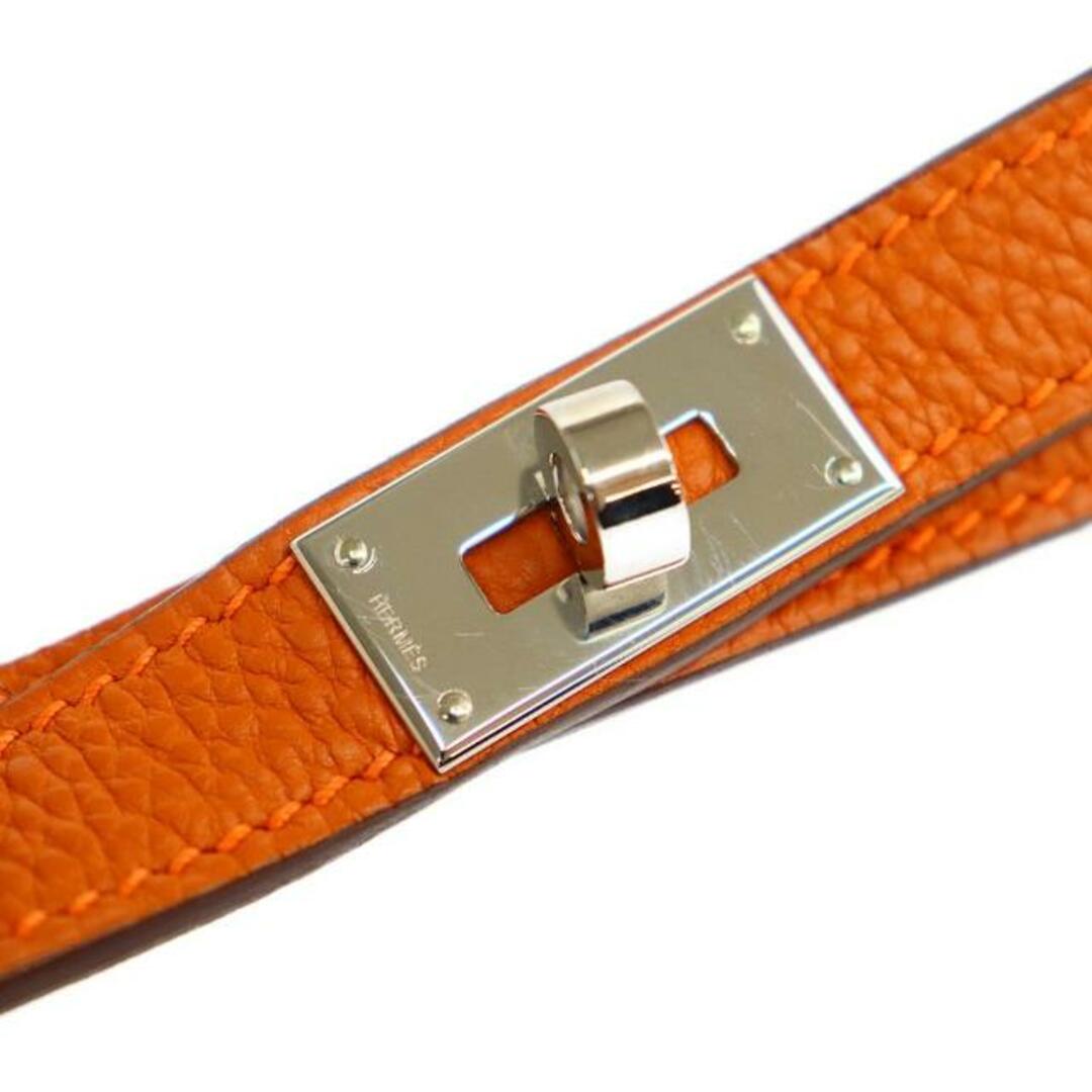 エルメス ケリー ドッグリード  □I刻印 2005年製造 オレンジ系 シルバー金具 レザー  HERMES  | 犬 ファッション アクセサリー シンプル ペット用品 ブランド小物 Aランク