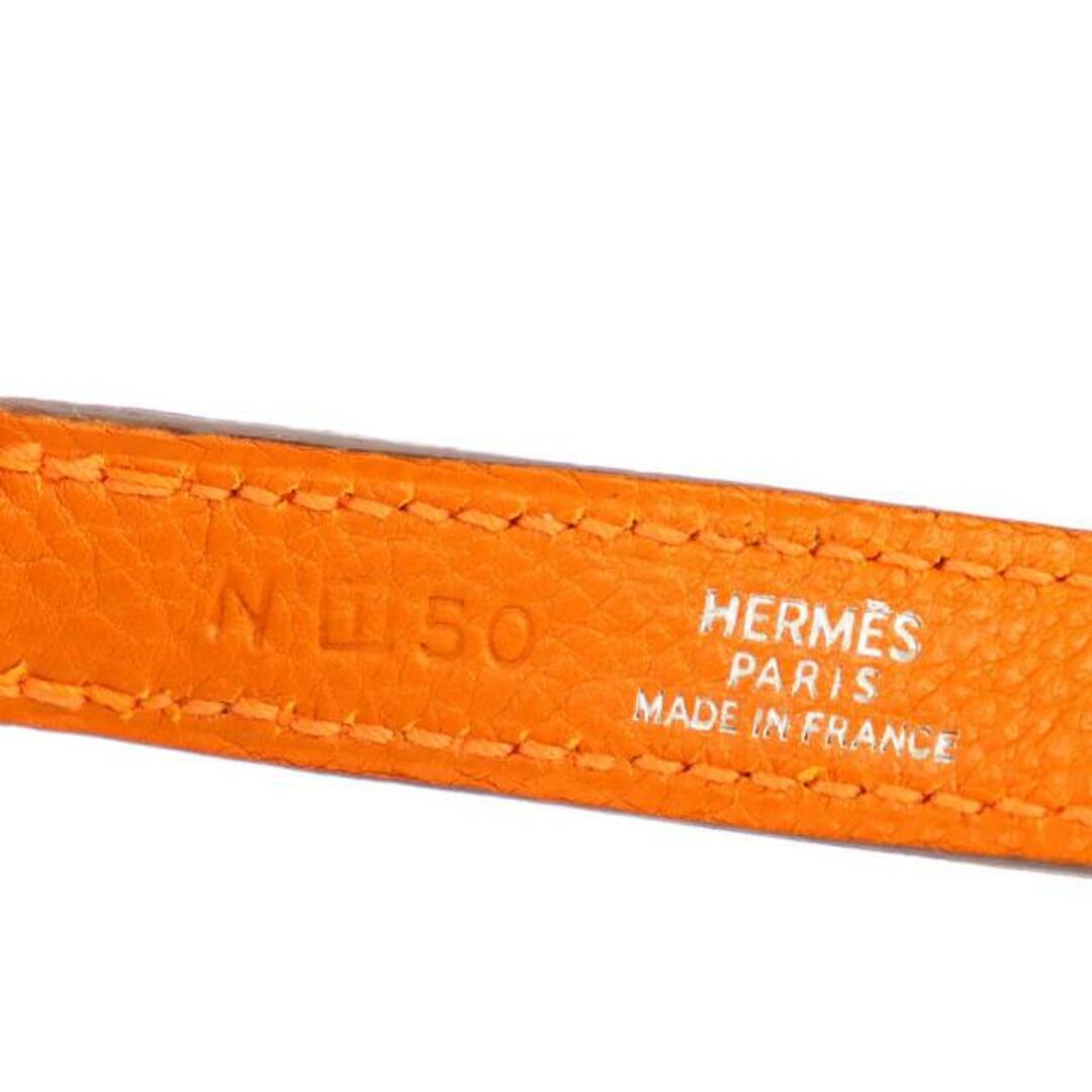 エルメス ケリー ドッグリード  □I刻印 2005年製造 オレンジ系 シルバー金具 レザー  HERMES  | 犬 ファッション アクセサリー シンプル ペット用品 ブランド小物 Aランク