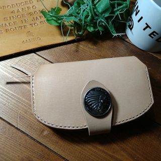 栃木レザー - 2つ折り✿手のひらサイズ財布　栃木レザー本革　Middle Wallet