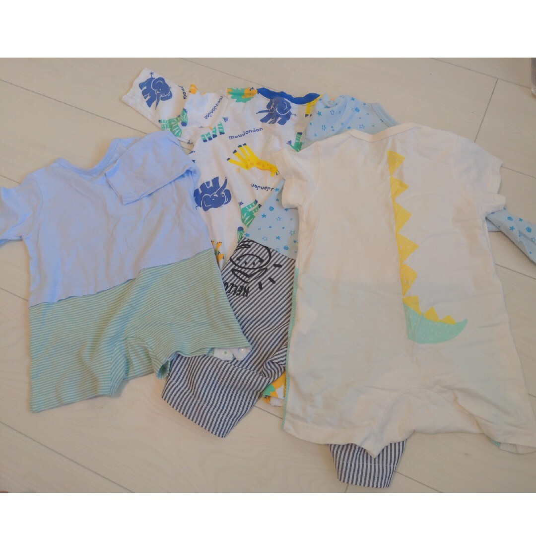 kid’s zoo(キッズズー)のBeBe　Moujonjon　丸高衣料　70 80　カバーオール キッズ/ベビー/マタニティのベビー服(~85cm)(ロンパース)の商品写真