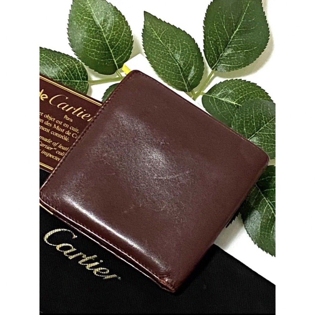 Cartier - カルティエ Cartier マストライン 折りたたみ財布 ボルドー