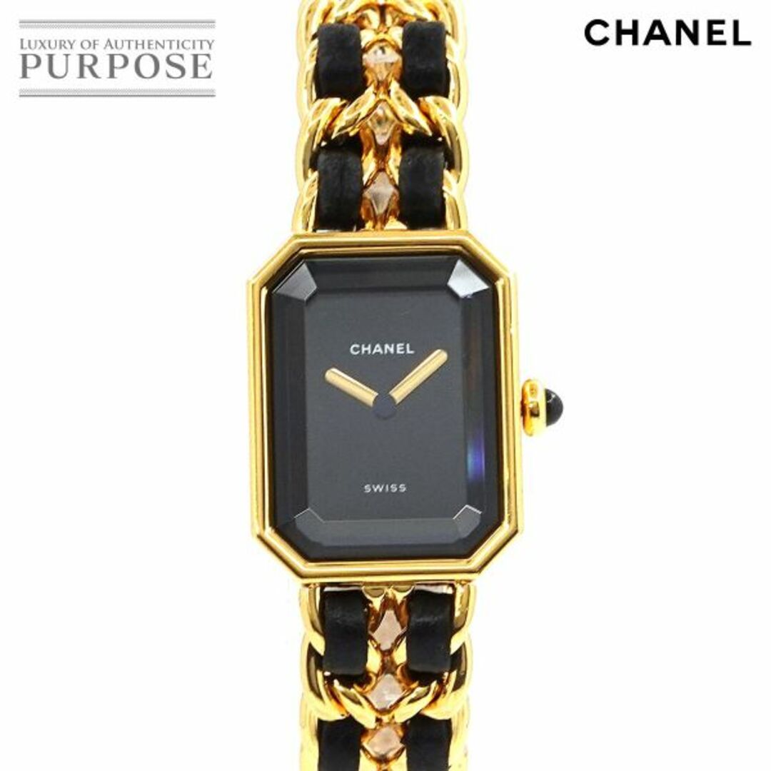 シャネル CHANEL プルミエール Mサイズ H0001 ヴィンテージ レディース 腕時計 ブラック 文字盤 ゴールド ウォッチ Premiere VLP 90203574