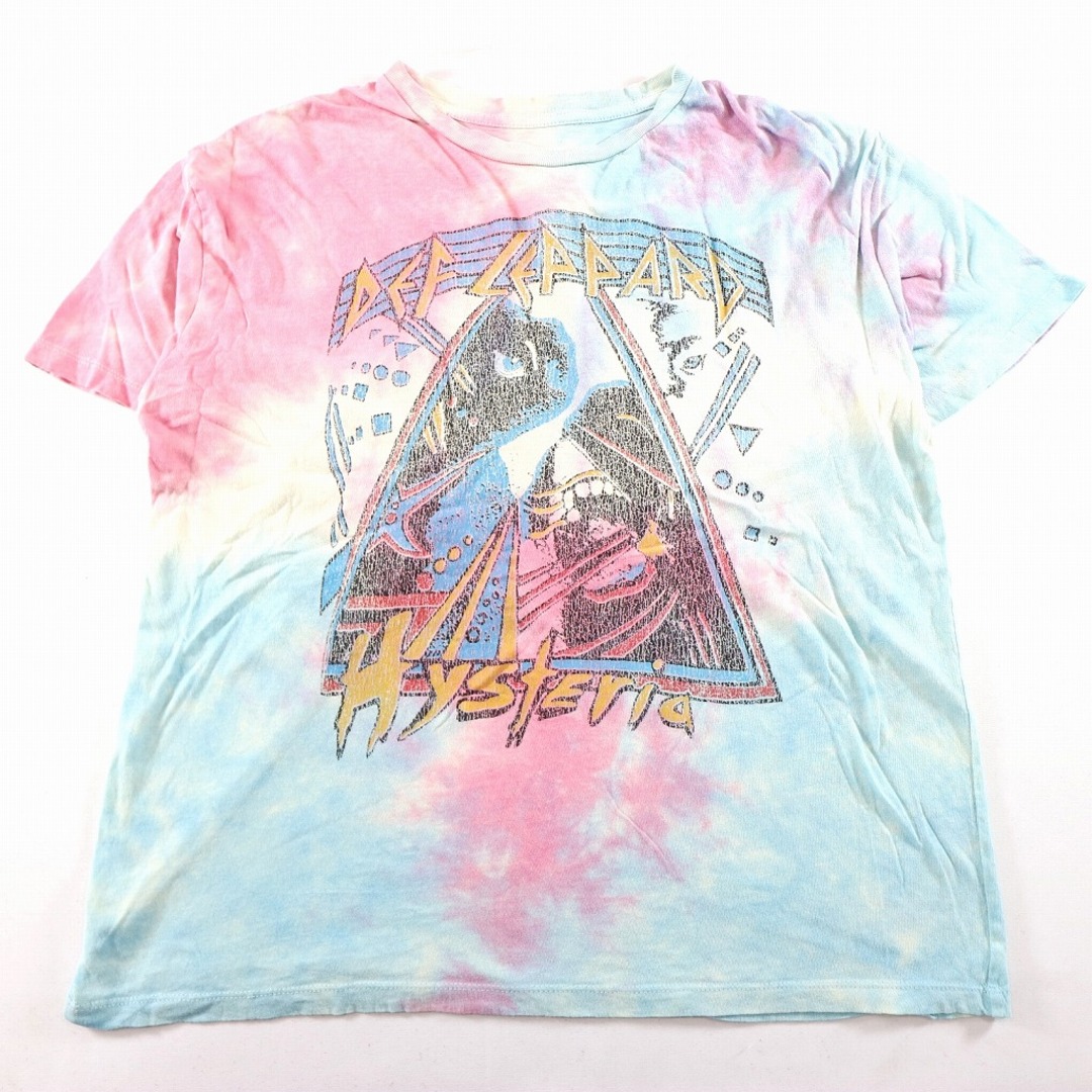 SALE/ Def Leppard  デフ・レパード 半袖Ｔシャツ バンドT タイダイ柄 マルチカラー (メンズ L)   N9458