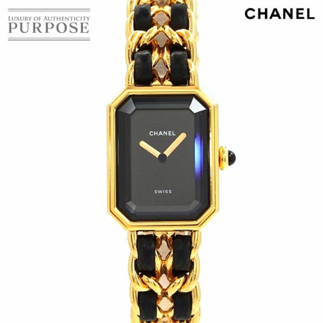 シャネル CHANEL プルミエール Lサイズ H0001 ヴィンテージ レディース 腕時計 ブラック 文字盤 ゴールド ウォッチ Premiere VLP 90206044