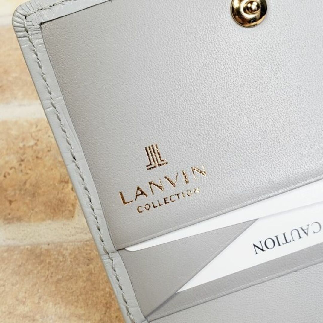 LANVIN COLLECTION(ランバンコレクション)の未使用 ランバン コレクション ☆ クロコ型押しレザー 二折財布 ラメールパース レディースのファッション小物(財布)の商品写真