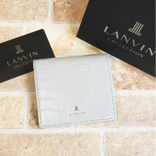 ランバンコレクション(LANVIN COLLECTION)の未使用 ランバン コレクション ☆ クロコ型押しレザー 二折財布 ラメールパース(財布)