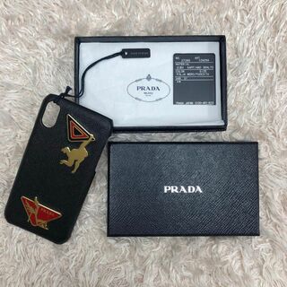 プラダ(PRADA)の☆新品☆PRADA iPhoneカバー X/XS対応　サフィアーノレザー　黒(iPhoneケース)