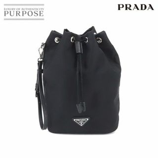 PRADA プラダ 巾着ポーチ 化粧ポーチ TESSUTO テスート ナイロン 1NA369 NERO ブラック シルバー金具 未使用品