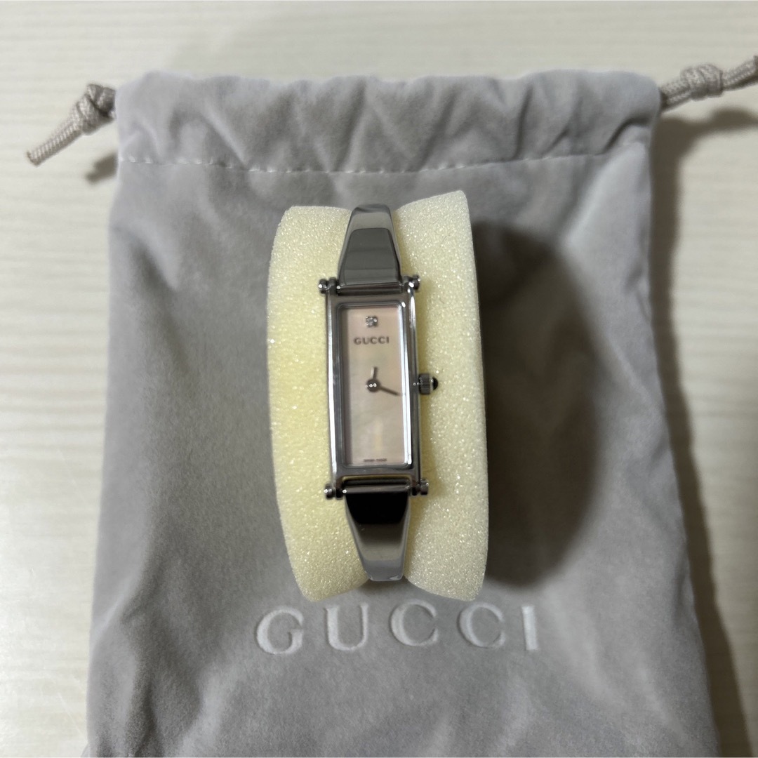 Gucci - GUCCI グッチ 腕時計 バングル ピンクシェル ダイヤ