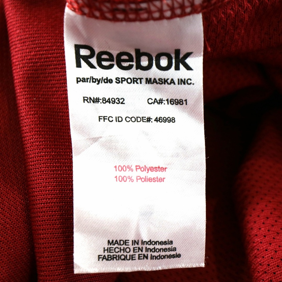 Reebok(リーボック)のReebok リーボック BOB THE SCREENPRINTERS ゲームシャツ 長袖Ｔシャツ ホッケー レッド (メンズ L) 中古 古着 N9611 メンズのトップス(Tシャツ/カットソー(七分/長袖))の商品写真
