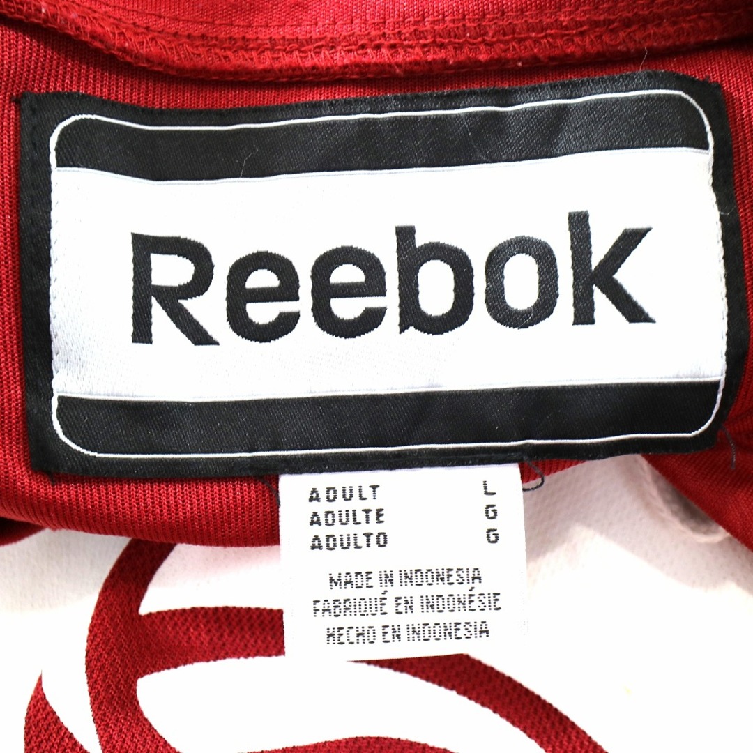 Reebok(リーボック)のReebok リーボック BOB THE SCREENPRINTERS ゲームシャツ 長袖Ｔシャツ ホッケー レッド (メンズ L) 中古 古着 N9611 メンズのトップス(Tシャツ/カットソー(七分/長袖))の商品写真