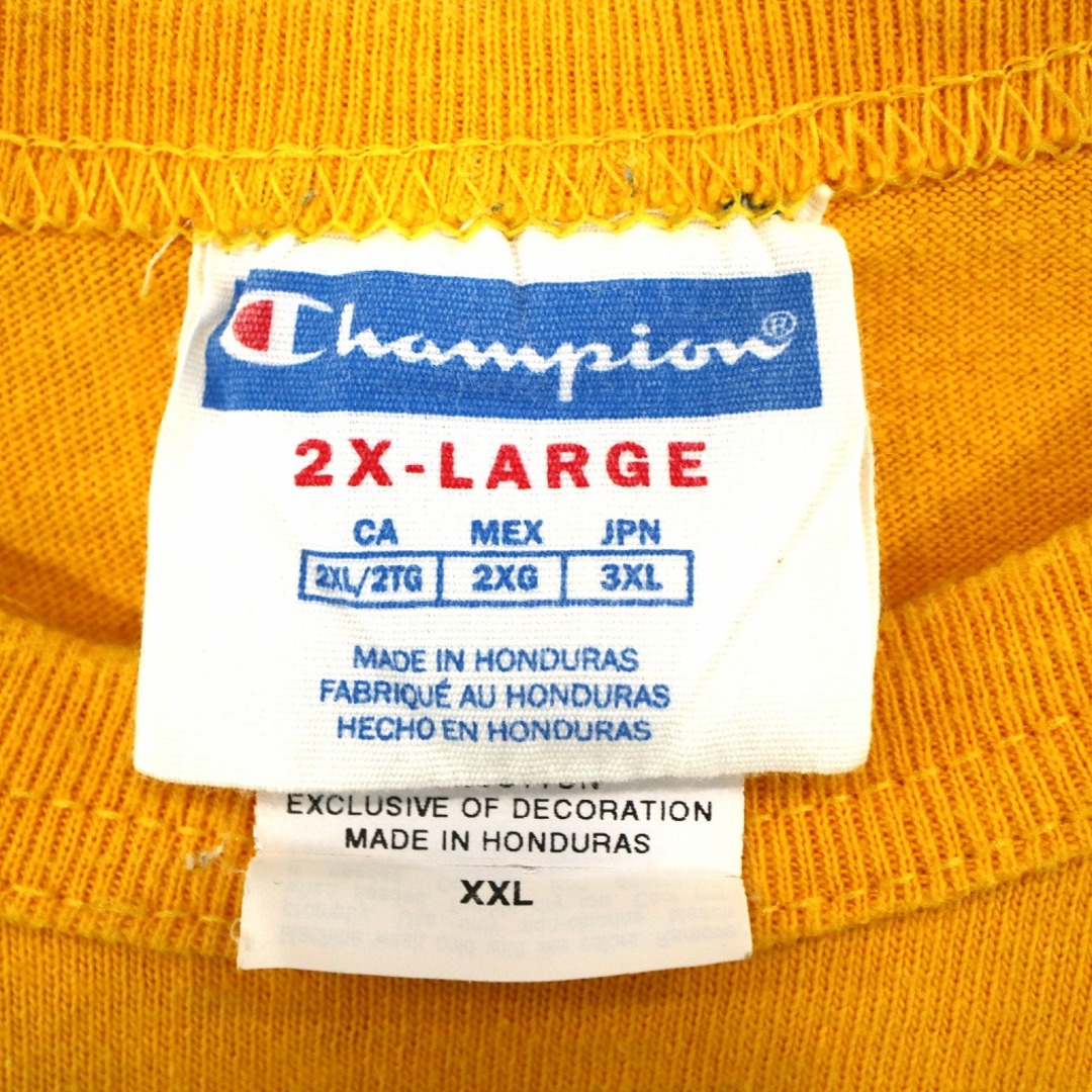 SALE/ Champion チャンピオン 半袖Ｔシャツ 大きいサイズ ヘビーオンス 胸元ワンポイントロゴ イエロー (メンズ 2XL)   N9594 6