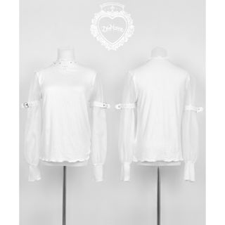 DimMoire ディムモアール　くしゅくしゅニットトップス【white】