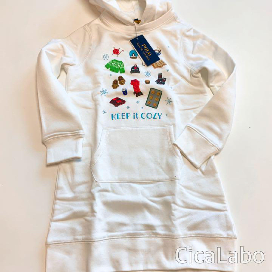 新品】ラルフローレン アイコン パーカー ワンピース S(7)- 新品】ラルフローレン アイコン パーカー ワンピース S(7)-