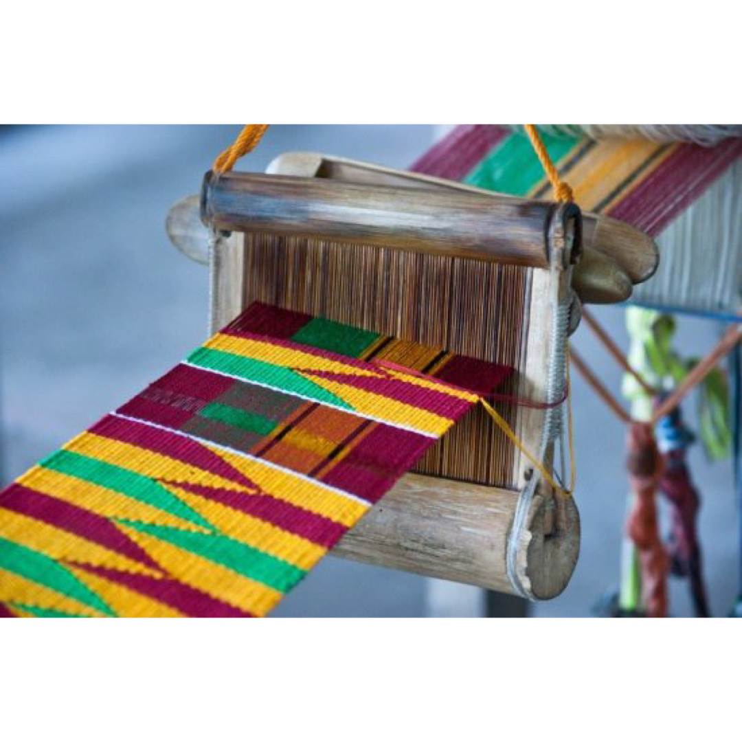 Made in Ghana  手織り　織物　アフリカ　ケンテ　スカーフ ハンドメイドのファッション小物(マフラー/ストール)の商品写真