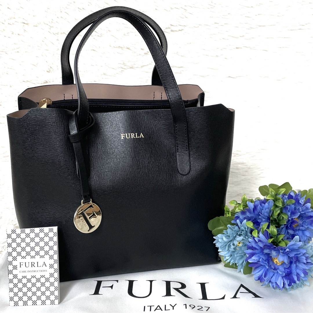 FURLA サリー ハンドバッグ Fチャーム レザー