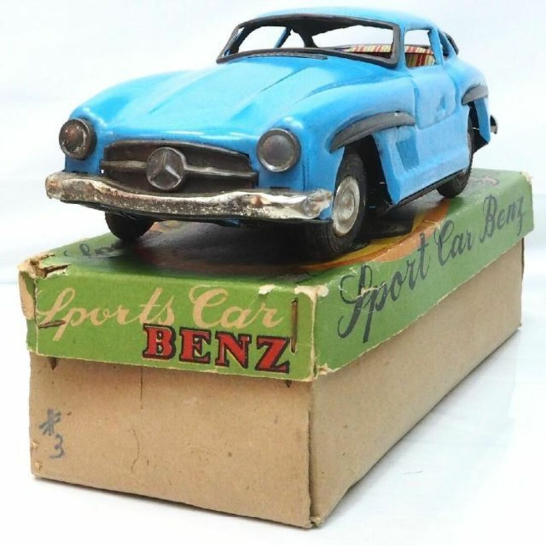 野村メルセデス ベンツ300SLスポーツカー水色ブリキtin toy car 野村メルセデス ベンツ300SLスポーツカー水色ブリキtin toy car