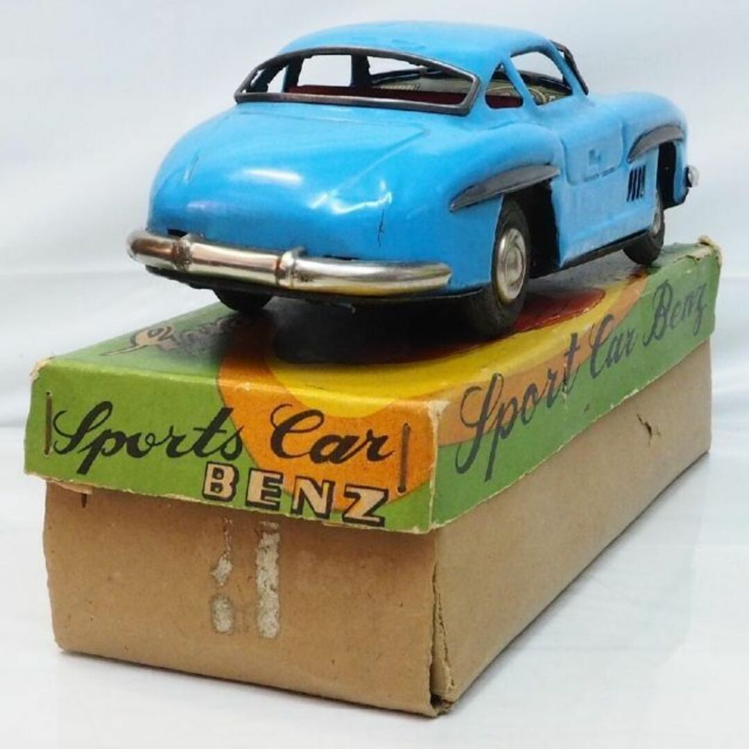 野村メルセデス ベンツ300SLスポーツカー水色ブリキtin toy car 野村メルセデス ベンツ300SLスポーツカー水色ブリキtin toy car