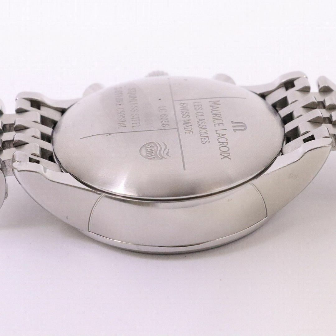 モーリスラクロア レ・クラシック クロノグラフ 自動巻き メンズ 腕時計 黒文字盤 純正SSベルト LC6058-SS002-330