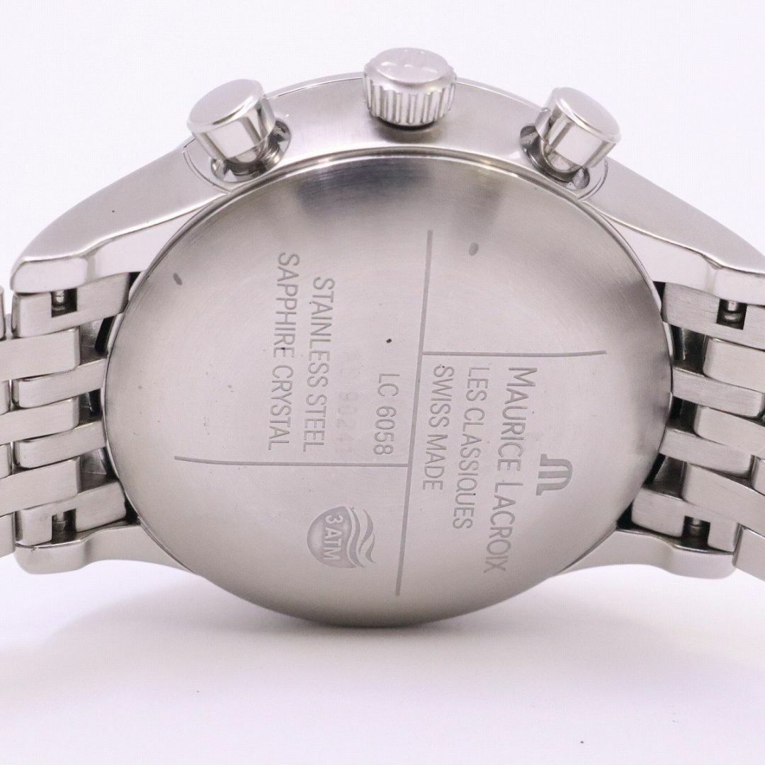 モーリスラクロア レ・クラシック クロノグラフ 自動巻き メンズ 腕時計 黒文字盤 純正SSベルト LC6058-SS002-330