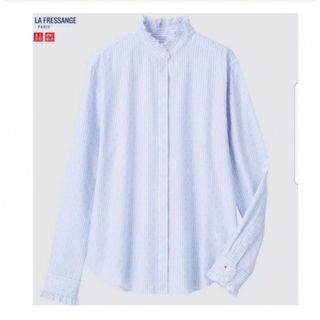 ユニクロ(UNIQLO)のユニクロ　イネス　コットン　フリル　シャツ　ブラウス(シャツ/ブラウス(長袖/七分))