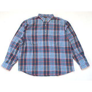 シュプリーム(Supreme)の(M)PULLOVER PLAID FLANNEL SHIRT  Blue(シャツ)