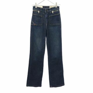 ディーゼル(DIESEL)のディーゼル ロゴワッペン ストレート デニムパンツ W24 ネイビー DIESEL レディース 【中古】  【230911】(ショートパンツ)