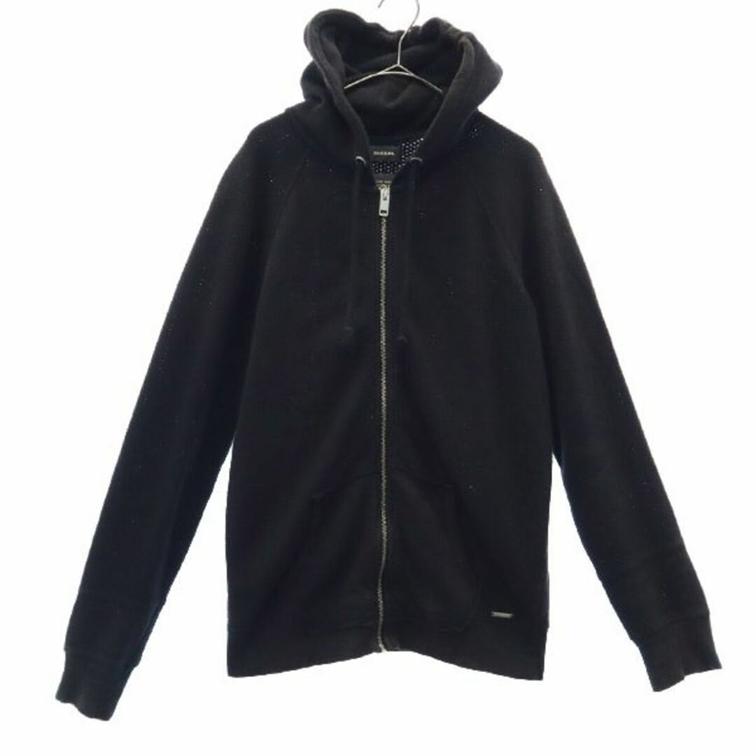 DIESEL パーカー ジャケット ジップアップ M フード BLACK - ブルゾン