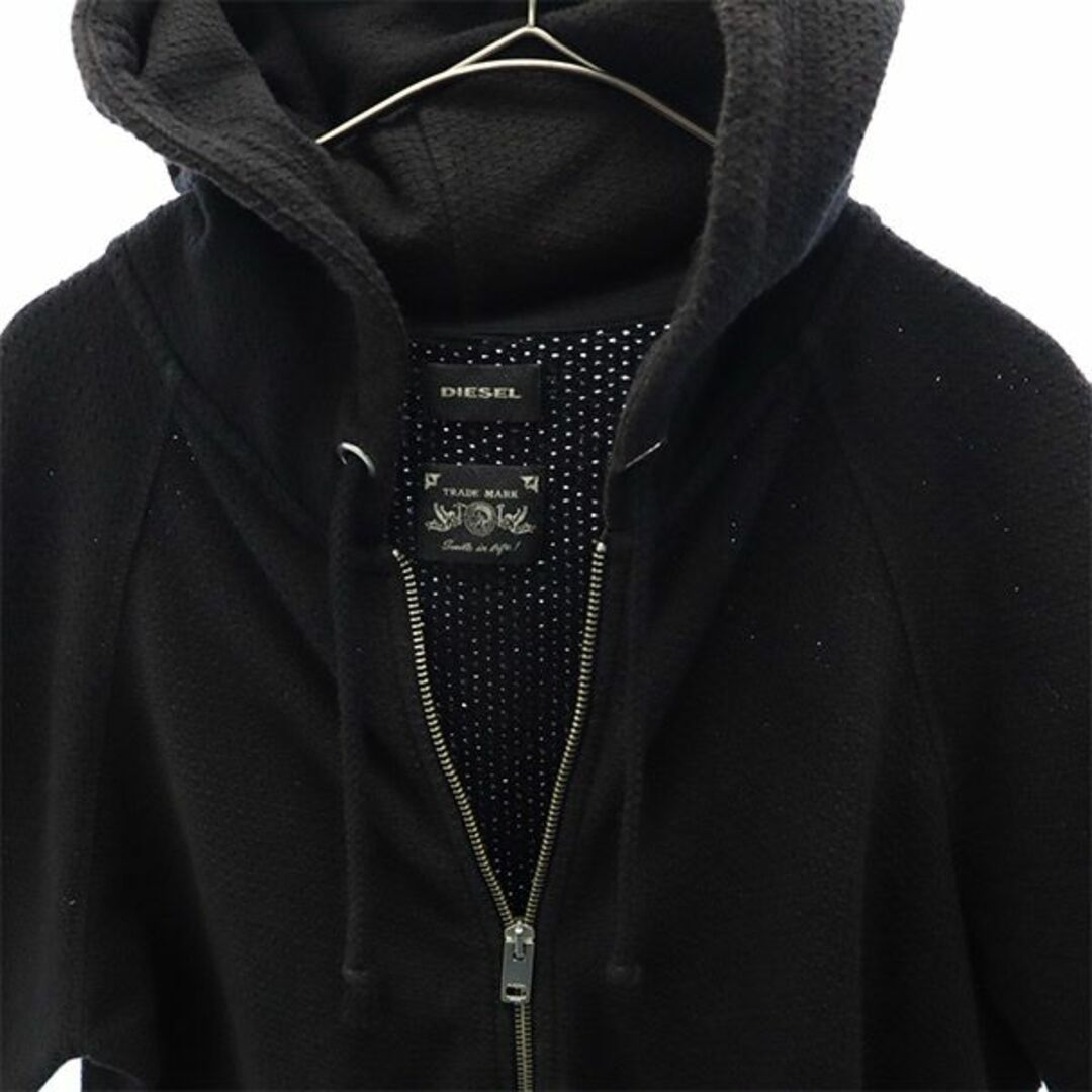 DIESEL パーカー ジャケット ジップアップ M フード BLACK - ブルゾン