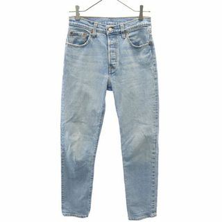 リーバイス(Levi's)のリーバイス 501 ロゴワッペン ストレート デニムパンツ W25 ブルー Levi's ジーンズ ボタンフライ レディース 【中古】  【230911】(ショートパンツ)