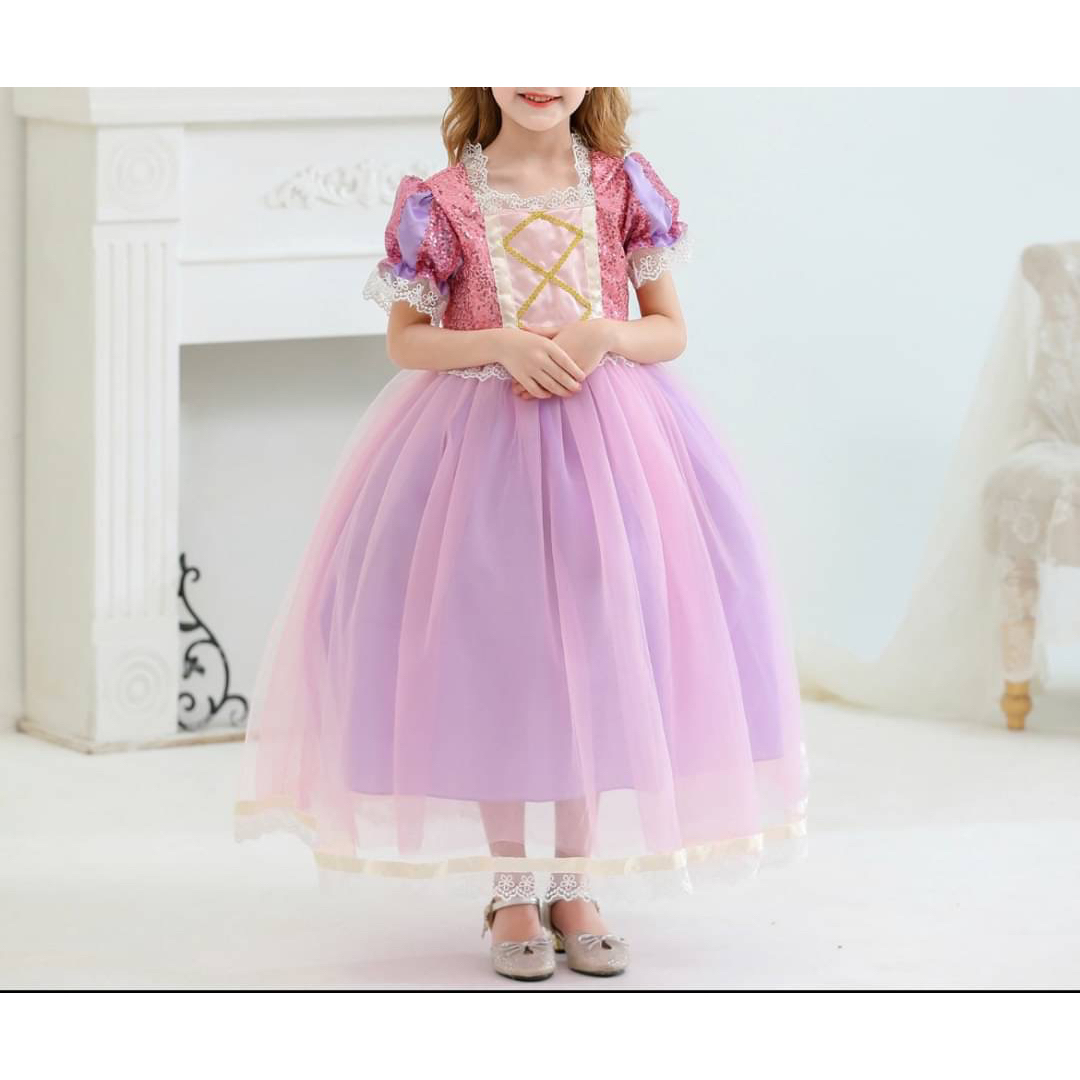 ラプンツェル レース 女の子ワンピース ガール ドレス コスプレ 120 キッズ/ベビー/マタニティのキッズ服女の子用(90cm~)(ドレス/フォーマル)の商品写真