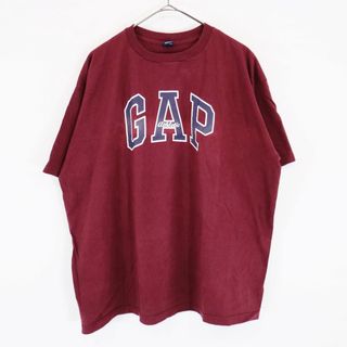 ギャップ(GAP)の90年代 USA製 GAP ギャップ ロゴプリント 半袖Ｔシャツ アメカジ ワインレッド (メンズ XL) 中古 古着 N9765(Tシャツ/カットソー(半袖/袖なし))