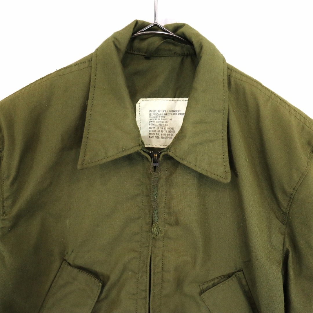 SALE/ 80年代 米軍実物 U.S.AIRFORCE JACKET FLYER'S LIGHTWEIGHT フライトジャケット ミリタリー 戦闘服  オリーブ (メンズ XS) N9768