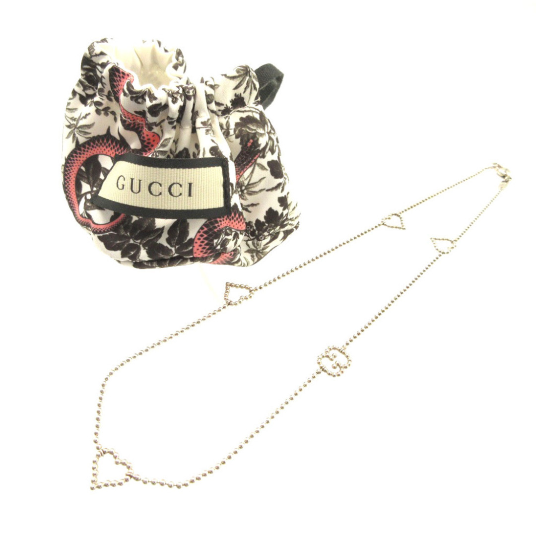 Gucci(グッチ)の美品 グッチ ハート シルバー925 Ag925 シルバー ボールチェーン ネックレス 0200【中古】GUCCI レディースのアクセサリー(ネックレス)の商品写真