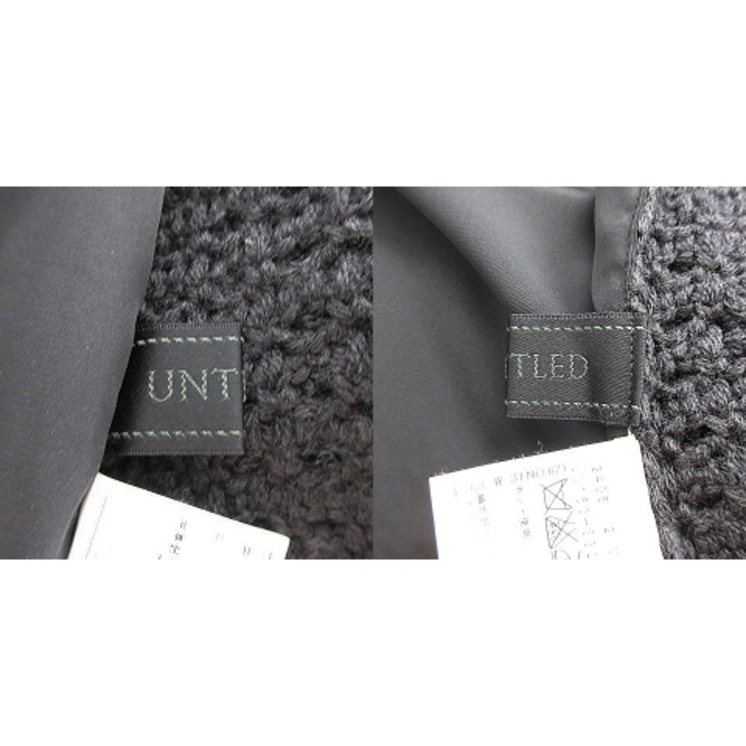 UNTITLED(アンタイトル)のアンタイトル ニット ベスト ジレ 前開き ループフリンジ 薄手 ウール 0 黒 レディースのトップス(ベスト/ジレ)の商品写真
