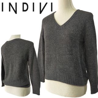 インディヴィ(INDIVI)のINDIVI★インデヴィ│ニットセーター│ウール混│グレー│日本製│38│M(ニット/セーター)