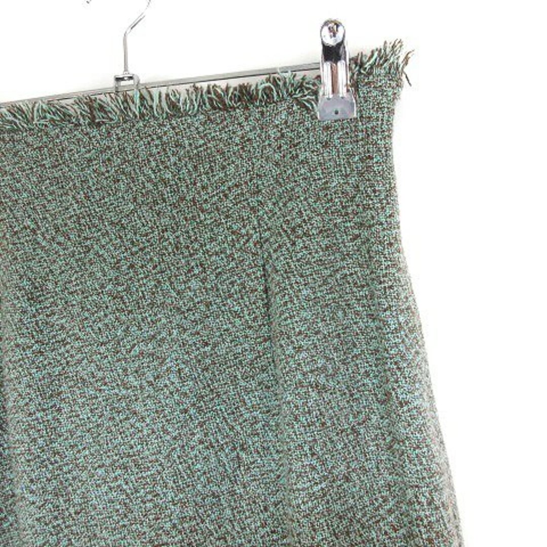 moussy(マウジー)のマウジー スカート フレア ロング カットオフ ミックスカラー 2 緑 茶 レディースのスカート(ひざ丈スカート)の商品写真